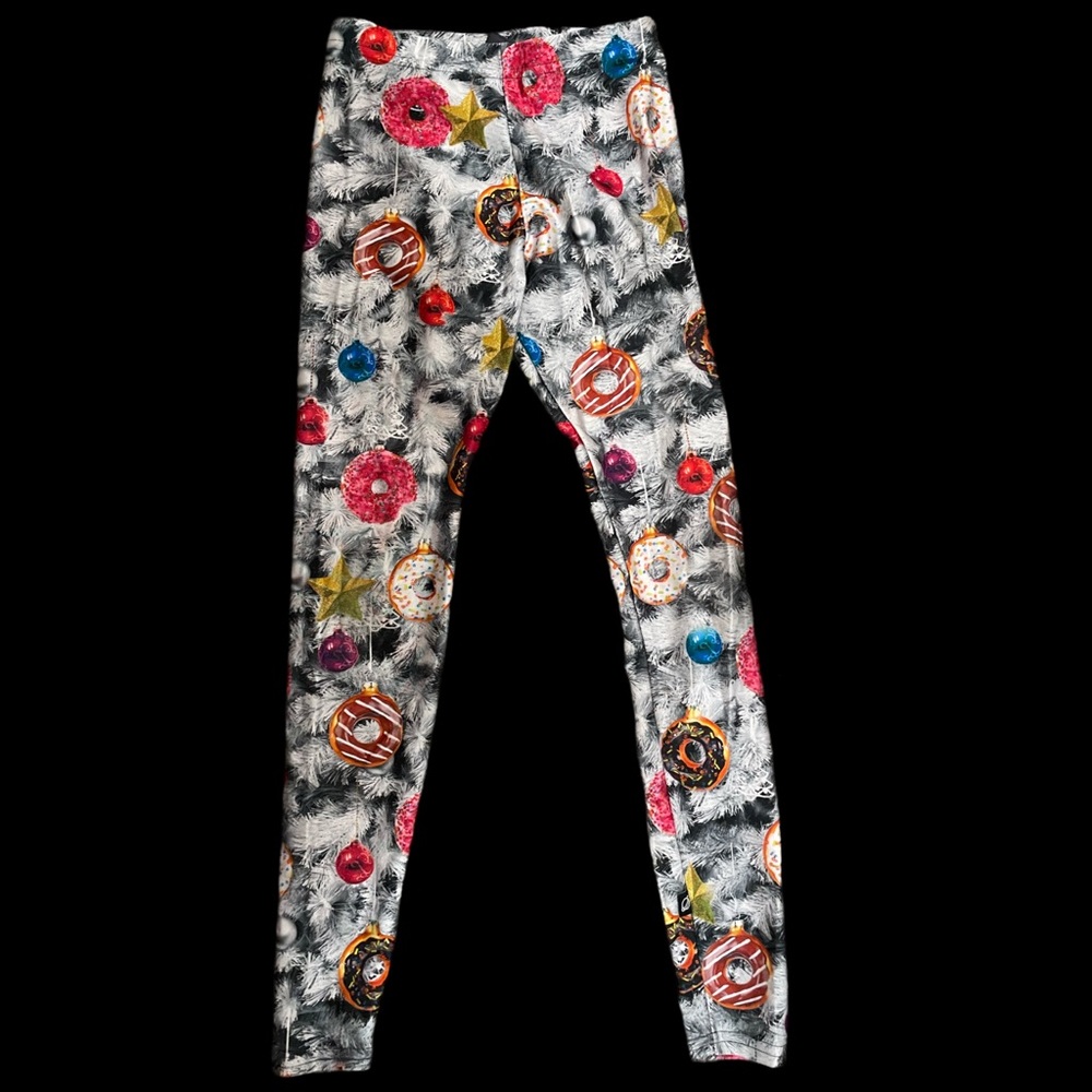 EUC Zara Terez Girls Medium Christmas Ornament Festive Patterned Leggings